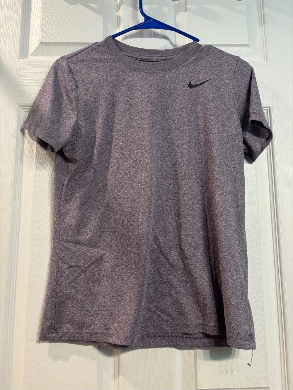 Nike Purple Heather Short Sleeve Tee with Black Swoosh